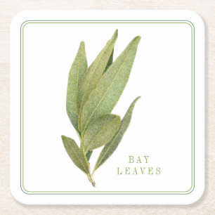 FRISCHE BAY BLÄTTER Square Paper Untersetzer (+tex