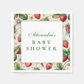Frische Beeren-Gingham-Baby-Party Serviette (Vorderseite)
