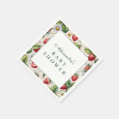 Frische Beeren-Gingham-Baby-Party Serviette (Ecke)