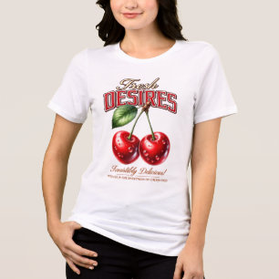 Frische-Begierden-Kirsch-Grafik-T-Shirt Tri-Blend Shirt