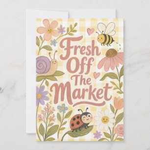 Frische Bemalte Gartenkarte vom Markt Einladung