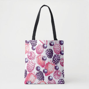 Frische Berries: farbenfroher Vintager Hintergrund Tasche