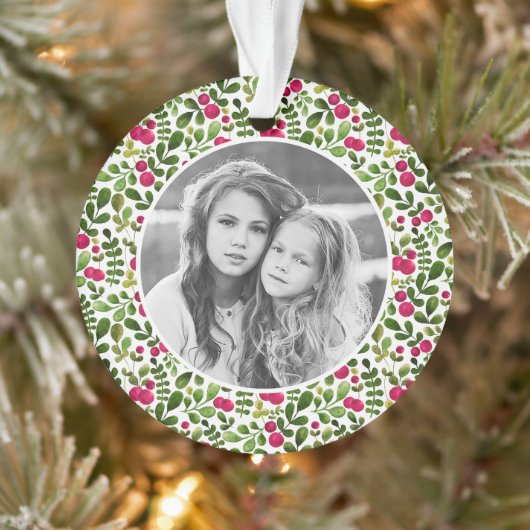 Frische Berries Weihnachtsfeiertag Foto Ornament (Baum)