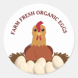 Frische Bio Eier Hühnerhenne Runder Aufkleber