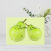 Frische Birne, grün, saftig und süß Dankeskarte (Stehend Vorderseite)