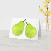 Frische Birne, grün, saftig und süß Karte (Gelbe Blume)