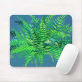 Frische Blätter, Blumenmuster, Grünpflanzen, Blau  Mousepad (Mit Mouse)