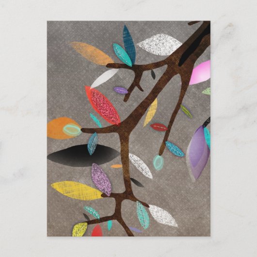 Frische Blätter Zweigstelle Blumenstrauß Postkarte (Vorderseite)