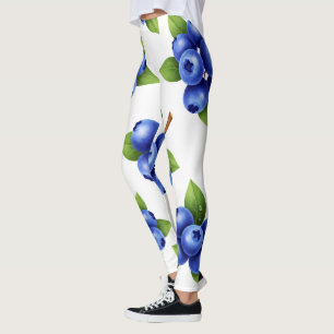 Frische Blaubeer-Nahtlos-Muster Leggings