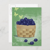 Frische Blaubeeren Postkarte (Vorne/Hinten)