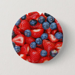 Frische Blaubeeren und Erdbeeren Button