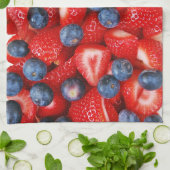 Frische Blaubeeren und ErdbeerGeschirrtuch Geschirrtuch (Gefaltet)