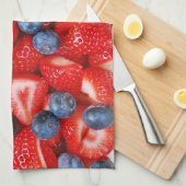 Frische Blaubeeren und ErdbeerGeschirrtuch Geschirrtuch (Viertel Falte)