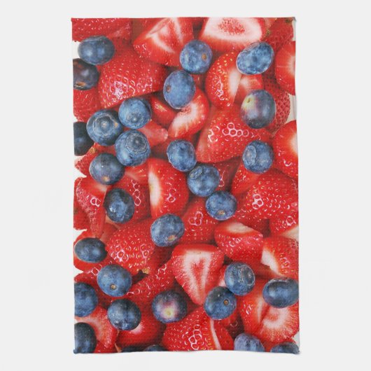 Frische Blaubeeren und ErdbeerGeschirrtuch Geschirrtuch (Vertikal)