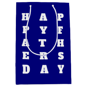 Frische blaue Typografie der Navy Flatter Tag Mittlere Geschenktüte
