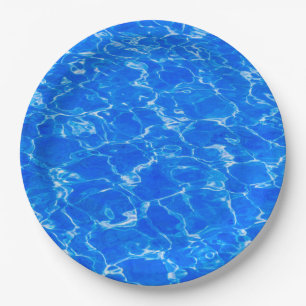 Frische blaue Wasser Pappteller