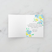 Frische Blume Blaues Gelbes Wasser Muttertag Karte (Innenseite)