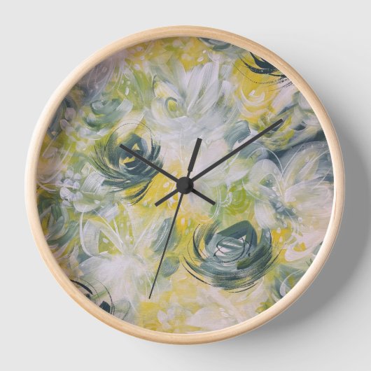 Frische Blume Hübsch Wall Clock Uhr (Vorderseite)