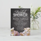 Frische Blumen- & Chalkboard Bridal Dusche Einladu Einladung (Stehend Vorderseite)