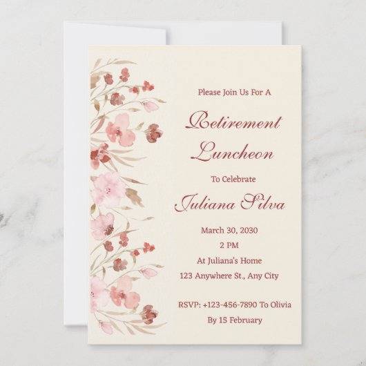 Frische Blumen Einladung (Vorderseite)