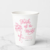 Frische Blumen Hochzeitsdusche mit rosa floralem M Pappbecher (Rückseite)