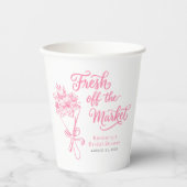 Frische Blumen Hochzeitsdusche mit rosa floralem M Pappbecher (Vorderseite)