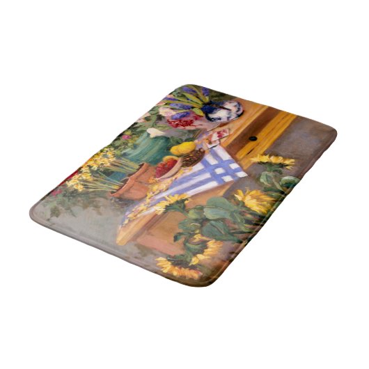 Frische Blumen I Badematte (Schrägansicht)