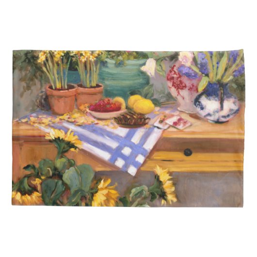 Frische Blumen I Kissenbezug (Rückseite-Links)