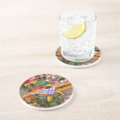 Frische Blumen I Sandstein Untersetzer (Seite)