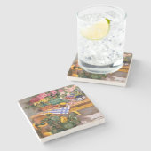 Frische Blumen I Steinuntersetzer (Seitenansicht)