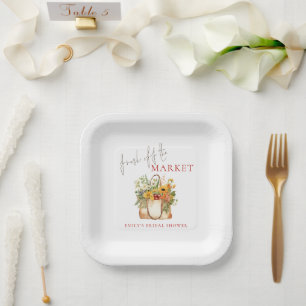 Frische Blumen vom Markt Name Junggesellinnenabsch Pappteller