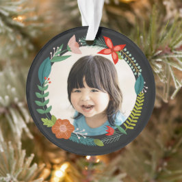 Frische Blumenzucht und Personalisiertes Foto Ornament