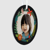Frische Blumenzucht und Personalisiertes Foto Ornament (Vorderseite)