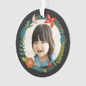 Frische Blumenzucht und Personalisiertes Foto Ornament (Vorderseite)