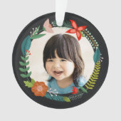 Frische Blumenzucht und Personalisiertes Foto Ornament (Vorderseite)