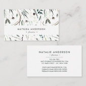 Frische Blütenblütenpracht, elegante Stilelemente, Visitenkarte (Vorne/Hinten)