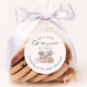 Frische Boho-Blumenwagen Brautmode Runder Aufkleber