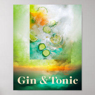 Frische botanische Bar: Gin & Tonic Poster