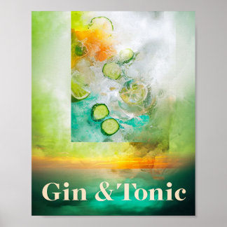 Frische botanische Bar: Gin & Tonic Poster