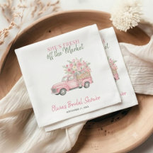 Frische Braut Hochzeitsdusche mit rosa Lastwagen