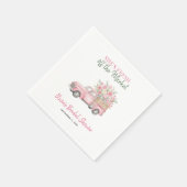 Frische Braut Hochzeitsdusche mit rosa Lastwagen Serviette (Ecke)