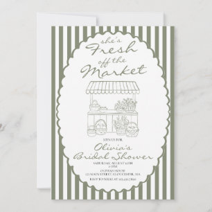 Frische Brautparty auf dem Markt Einladung