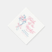 Frische Brautparty Dusty Pink Blau Serviette (Ecke)