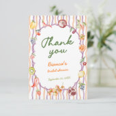 Frische Bridal Shower-Laune auf dem Markt Dankeskarte (Stehend Vorderseite)