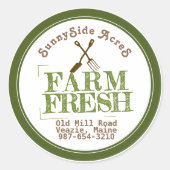 FRISCHE "BRIEFMARKE" in Weiß verblasst Runder Aufkleber (Vorderseite)