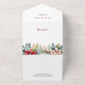 Frische bunt Weihnachten Poinsettias Familie Foto All In One Einladung (Außenbereich)