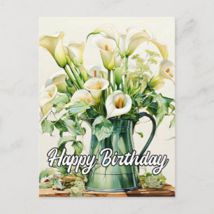 Frische Calla-Lilien-Blumen Feiertagspostkarte