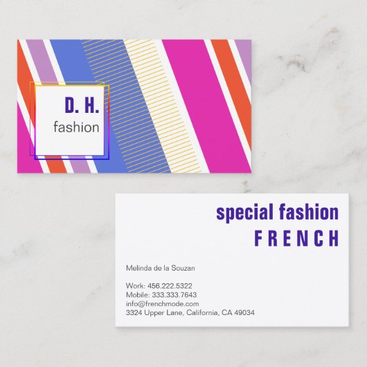 Frische Coole Modefarben Visitenkarte (Vorne/Hinten)