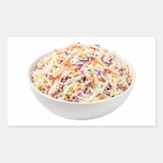 Frische cremige Kohlsalat-Schüssel Rechteckiger Aufkleber