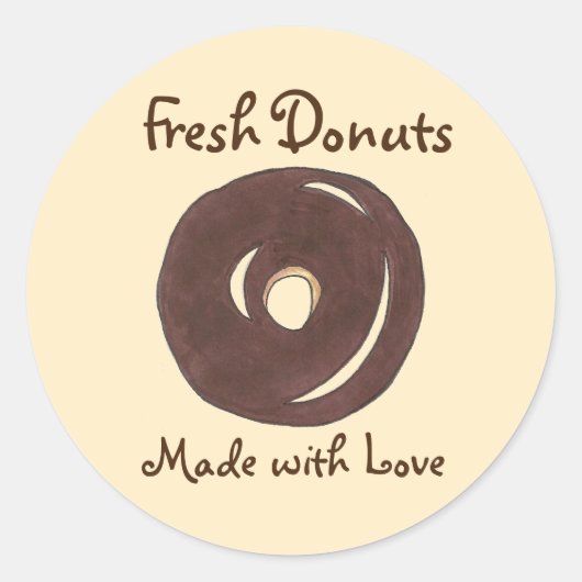 Frische Donuts aus Liebe Backbutt Runder Aufkleber (Vorderseite)